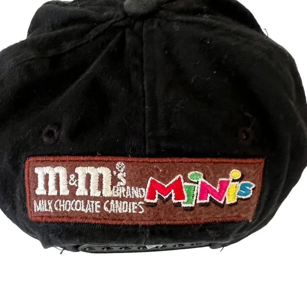 M&M's Minis Baseball Cap Kids‎ OSFA Black Red 1997 Vintage Snapback Hat